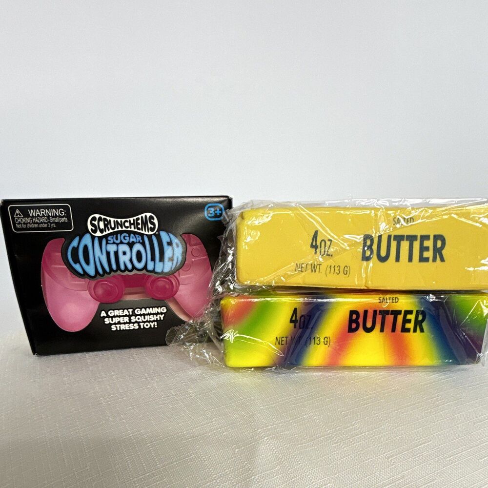New Scrunchems Sugar Controller Fidget & Butter Stick Squishy Stress Toy Lot